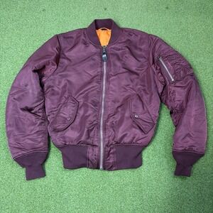 Alpha Industries Flyer 's Jacket Reversible Burgundy Nylon XS MIL-J82790J